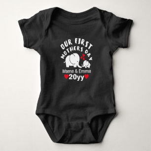 Body Para Bebê Dia de as mães 1rua personalizada Design branco