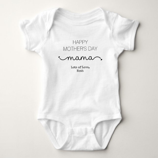 Body Para Bebê Dia de as mães Feliz e Personalizada Mama Elegante (Frente)