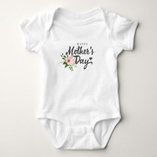 Body Para Bebê Dia de as mães Feliz Floral Elegante Roupa de be