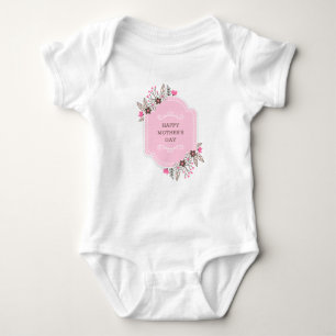 Body Para Bebê Dia de as mães Feliz Floral Elegante   Roupa de be