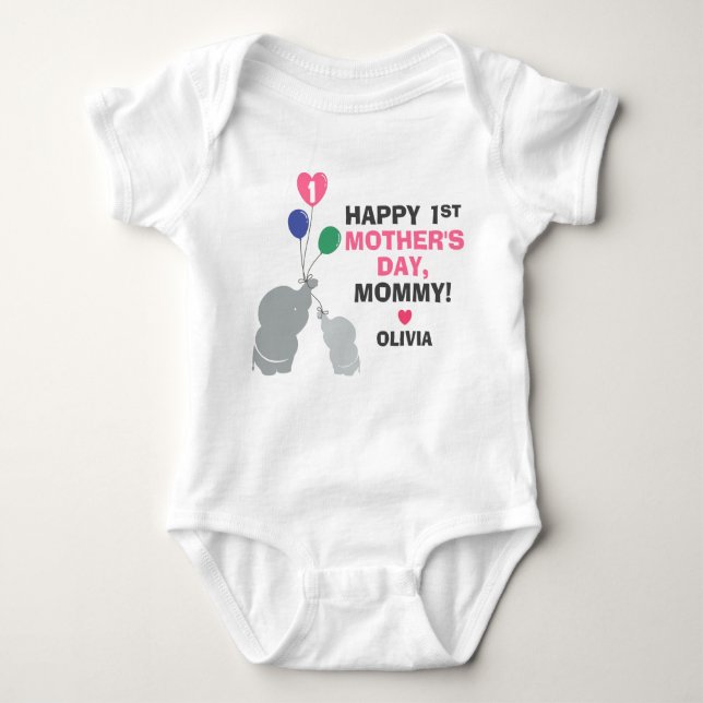Body Para Bebê Dia de as mães personalizada de 1rua para bebê (Frente)