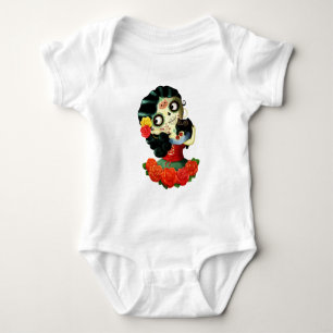 Body Para Bebê Dia de Los Muertos Lovely mexicana Catrina Girl