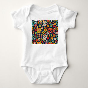 Body Para Bebê Dia de los Muertos Vintage
