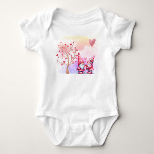 Body Para Bebê Dia de os namorados Gnomo Buddies sob Heart Tree