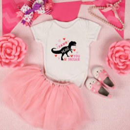 Body Para Bebê Dia de os namorados Rawr Dinosaur