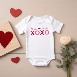 Body Para Bebê Dia de os namorados XOXO de Abraços e Beijos