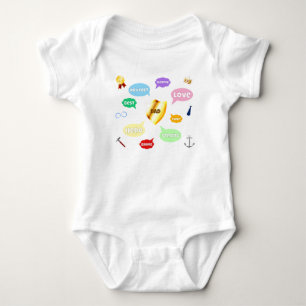 Body Para Bebê Dia de os pais Melhor Pai Palavras Nuvens Rei Coro