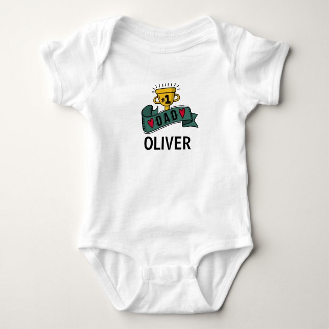 Body Para Bebê Dia de os pais Personalizado de Nome Personalizado (Frente)