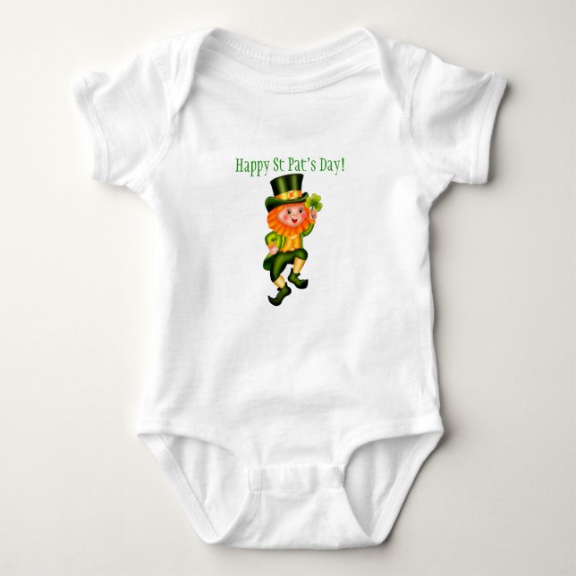 Body Para Bebê Dia de São Patrício Leprechaun (Frente)