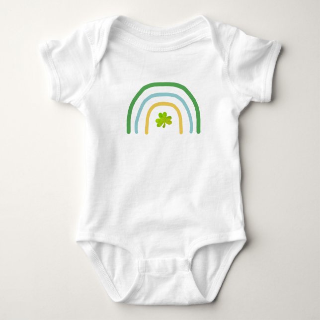 Body Para Bebê Dia de São Patrício Rainbow Irish Kids T-Shirt (Frente)