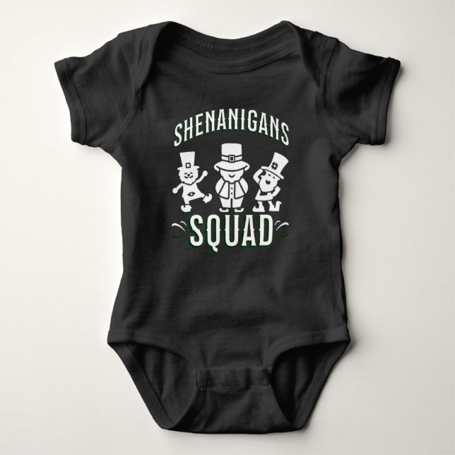 BODY PARA BEBÊ DIA DE SÃO PATRÍCIO - SHENANIGANS SQUAD (Frente)