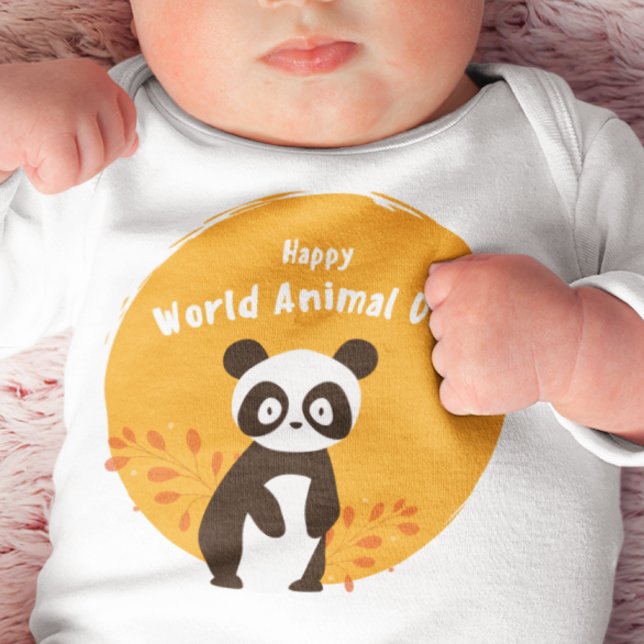 Body Para Bebê Dia do Animal Panda FELIZ (Criador carregado)