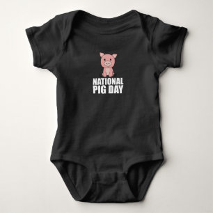Body Para Bebê Dia Nacional do Porco Porco Fofo Para o Dia do Por