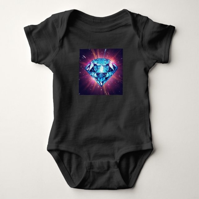 Body Para Bebê Diamante Pixelado Brilhante (Frente)