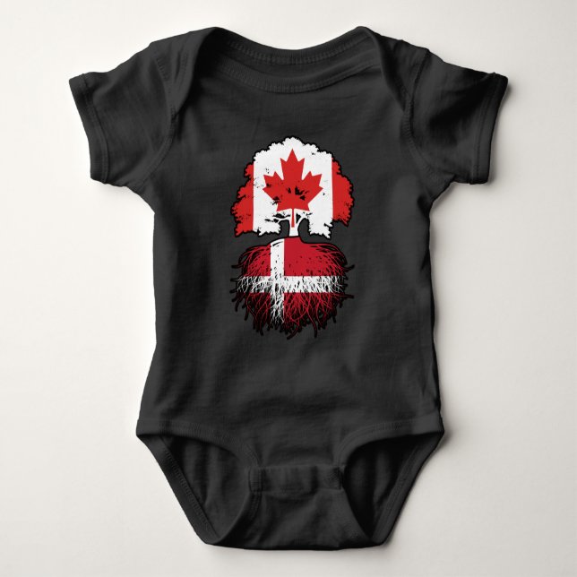 Body Para Bebê Dinamarca Dinamarca Canadá Canadá Canadá, Bandeira (Frente)