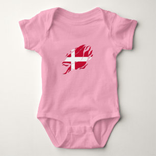 Body Para Bebê Dinamarca Flag Dentro Me, escandinávia Claw Mark