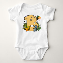 Body Para Bebê Dino Alphabet para Bebês com Nome Começando com B