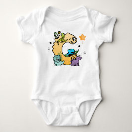 Body Para Bebê Dino Alphabet para Bebês com Nome Começando com C