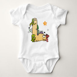 Body Para Bebê Dino Alphabet para Bebês com Nome Começando com L