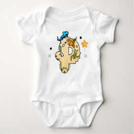 Body Para Bebê Dino Alphabet para Bebês com Nome Começando com P