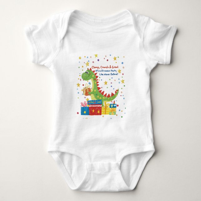 Body Para Bebê Dino Birthday (Frente)