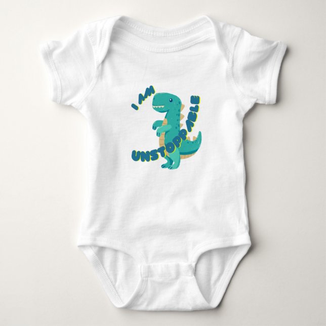 BODY PARA BEBÊ DINO CUTO MOTIVADO - T-REX (Frente)