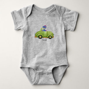 Body Para Bebê Dino divertido carro antigo aniversário menino esc