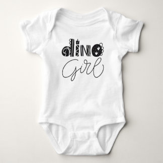 Body Para Bebê Dino Girl Baby Bodysuit - Cute Dinosaur Graphic 