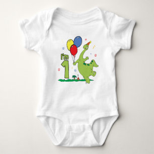 Body Para Bebê Dino Primeiro Aniversário