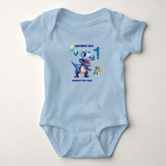 Body Para Bebê Dinosaur 1st Birthday Baby Bodysuit Boy Editable