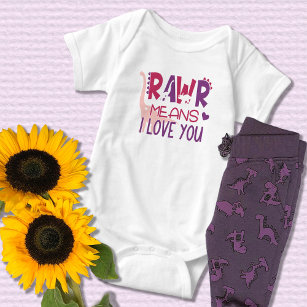 Body Para Bebê Dinosaur Rawr Means I Love You Cute Girl Baby