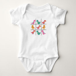 Body Para Bebê Dinosaur Tic Tac Toe Baby Jersey Bodysuit