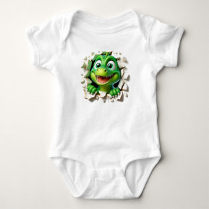 BODY PARA BEBÊ DINOSSAUR EMMERGINDO DO CRACK