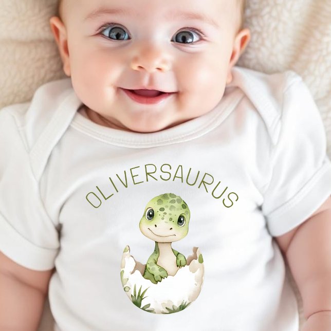 Body Para Bebê Dinossauro Adorável Personalizado Babysaurus Dino (Criador carregado)