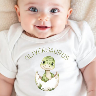 Body Para Bebê Dinossauro Adorável Personalizado Dinossaurinho Be