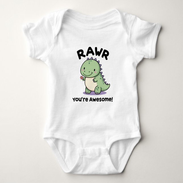 Body Para Bebê Dinossauro Bebê (Frente)