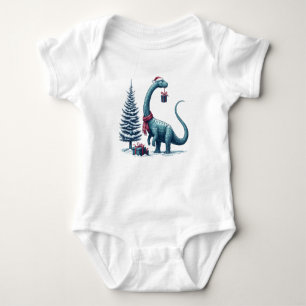 Body Para Bebê dinossauro Brontosauro de Natal