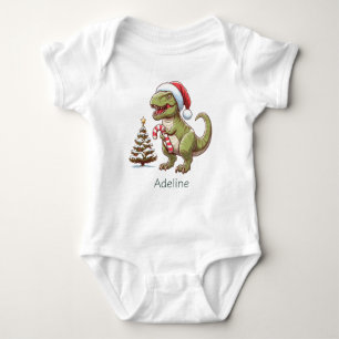 Body Para Bebê Dinossauro candi doce de Natal