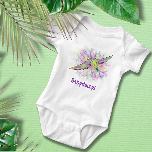 Body Para Bebê Dinossauro Cinto Pterodactil Colorido (dinosaur pterodactyl fun word play dino baby vest)