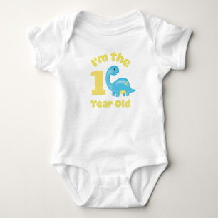 Body Para Bebê Dinossauro de Aniversário - Meninos Eu sou o de 1