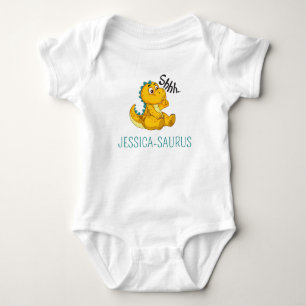 Body Para Bebê Dinossauro de Nome Bonito Personalizado