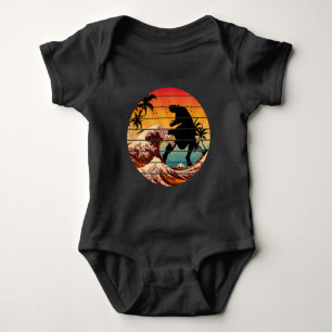 Body Para Bebê DINOSSauro ENGRAÇADO ONDA DE KANAGAWA VINTAGE