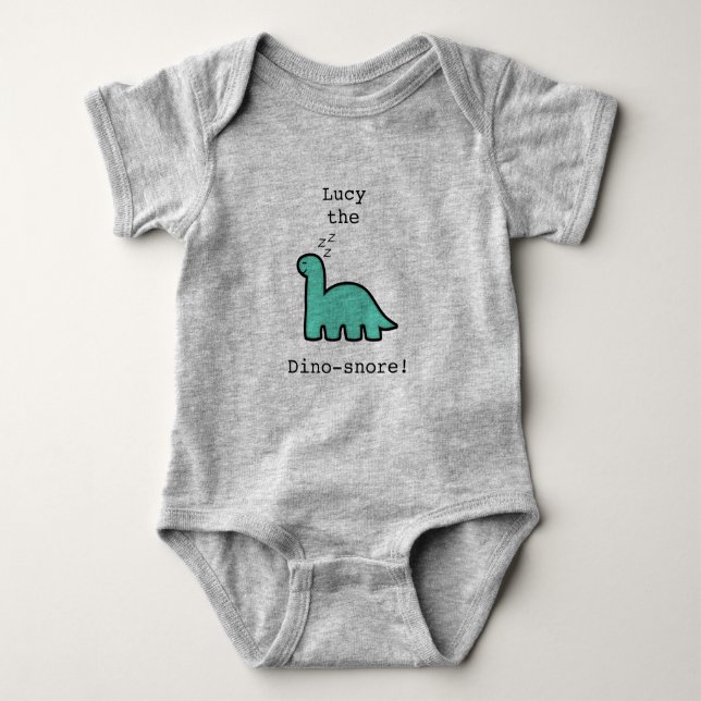 Body Para Bebê Dinossauro engraçado personalizado (Frente)