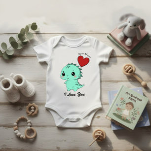 Body Para Bebê Dinossauro Fofo de Hortelã