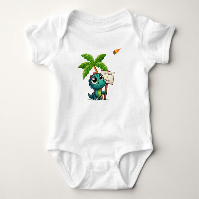 Body Para Bebê dinossauro fofo, engraçado (Frente)