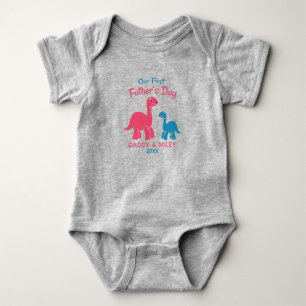 Body Para Bebê Dinossauro Fora Personalizado do Primeiro Dia de o