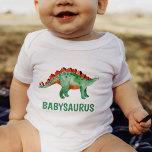 Body Para Bebê Dinossauro Funny Watercolor Personalizado<br><div class="desc">Dinossauro pintado por aquarelas e casaco de bebê personalizado. Personalizável!</div>