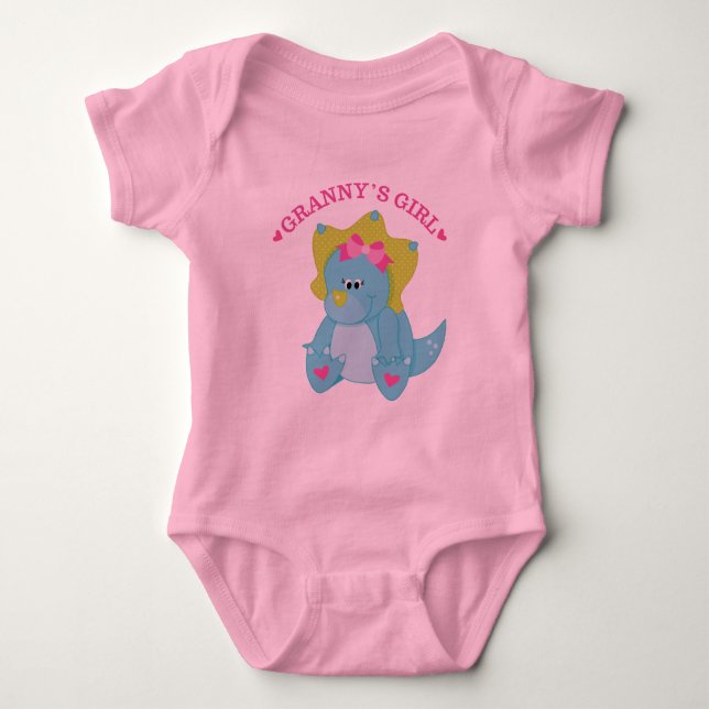 Body Para Bebê Dinossauro Grannys Girl (Frente)