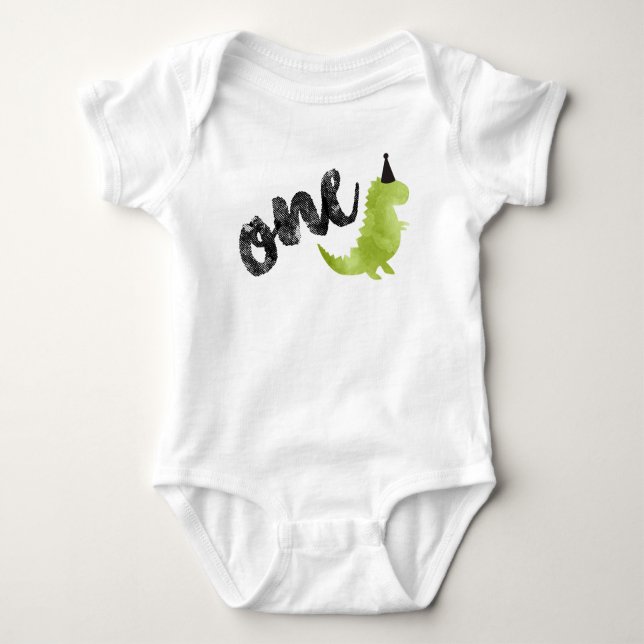Body Para Bebê Dinossauro Onsie - Tema Dino da Primeira Festa de  (Frente)
