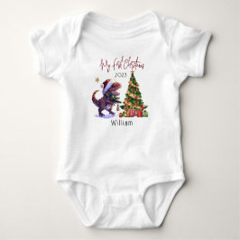 Body Para Bebê Dinossauro Personalizado Bebês Xmas Primeiro Natal